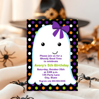 Invitation Fille Fantôme Halloween | Anniversaire Halloween E