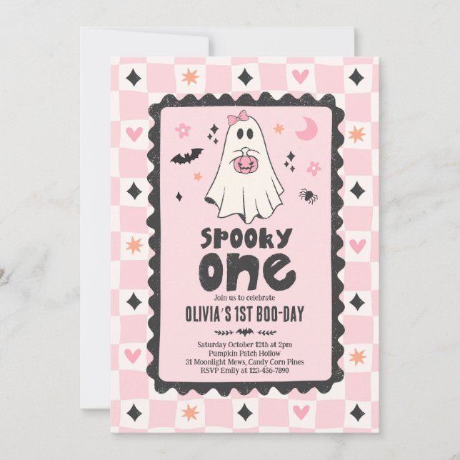 Invitation Fille fantôme Halloween Spooky One Fête d'annivers (Devant)