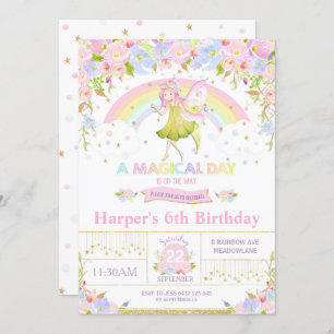 Invitation Fille féerique d'invitation d'anniversaire