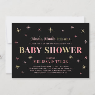 Invitation Fille Fête Prénatale Twinkle Twinkle Little Star