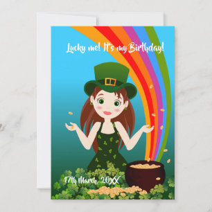 Invitation Fille fête son anniversaire sur Saint Patrick's