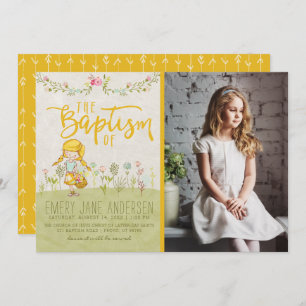 Invitation Fille florale mignonne de l'INVITATION   de PHOTO