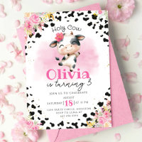 Fille florale rose Vache Saint Anniversaire