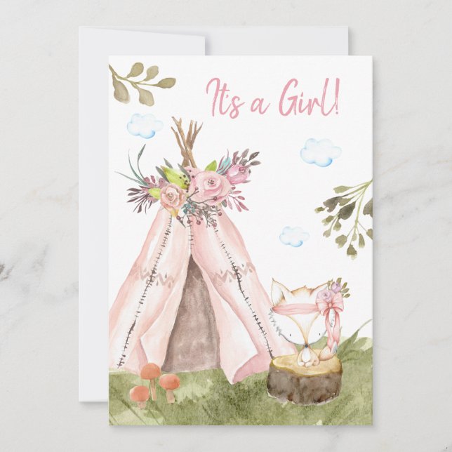 Invitation *~* Fille forestière de la forêt boho de la forêt  (Devant)