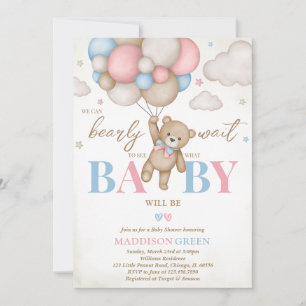 Invitation Fille Garçon on peut attendre Baby shower