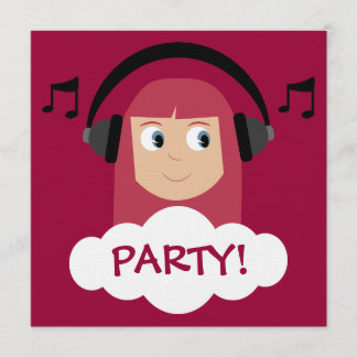 Invitation Fille géniale DJ avec la partie faite sur commande
