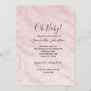 Invitation Fille Glam Blush Pink Zebra Imprimer