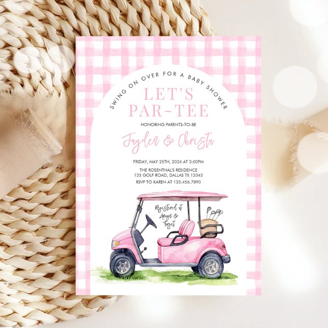 Invitation Fille Golf Faisons la Fête Heure de Tee Tee Baby S (Créateur téléchargé)
