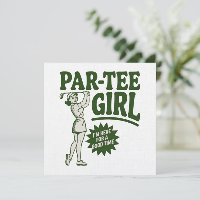 Invitation Fille golfeuse drôle Par Tee Fille pour les amateu (Debout devant)