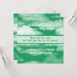 Invitation Fille Graduation Reach for the Stars Bonfire