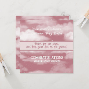 Invitation Fille Graduation Reach for the Stars Bonfire