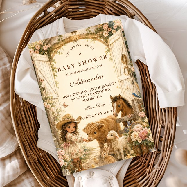 Invitation Fille intemporelle Western Boho Baby Shower (Créateur téléchargé)