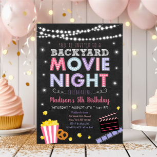 Invitation Fille Jardin rose Vidéo Nuit Anniversaire