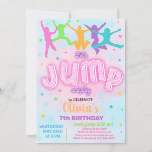 Invitation Fille JUMP et jouer à l'invitation de fête d'anniv