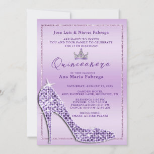 Invitation Fille Lilac Stiletto Quinceañera