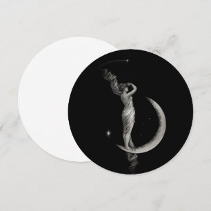 Invitation Fille Lune Art Nouveau vintage