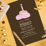 Invitation Fille Macarons roses Anniversaire<br><div class="desc">Ces adorables invitations présentent une jolie illustration de trois biscuits macarons français et une bougie d'anniversaire. Visitez notre magasin pour plus d'options de couleurs et de produits assortis. Graphiques par Heartlock</div>