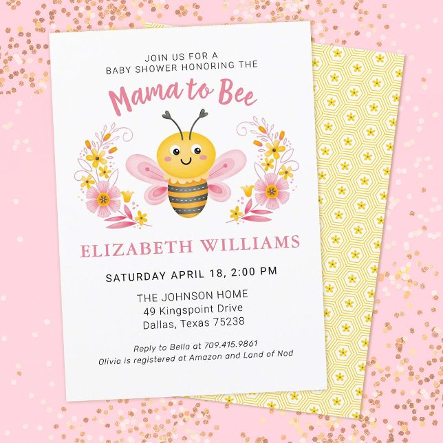 Invitation Fille Mama au Baby shower d'être (Créateur téléchargé)