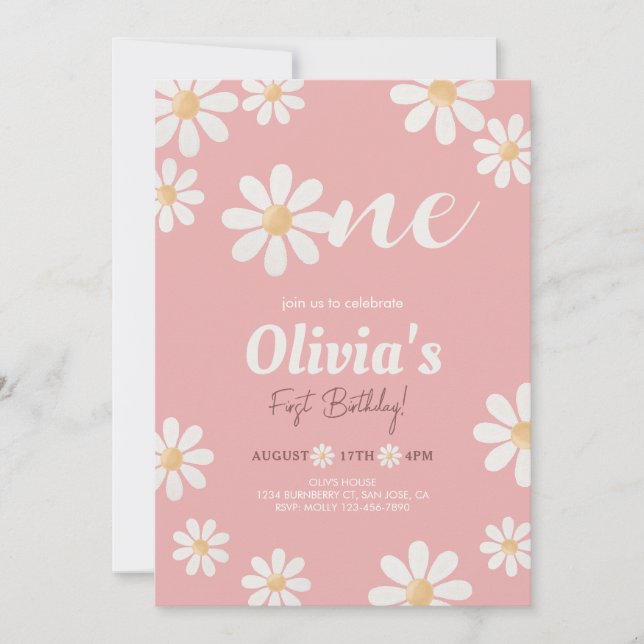 Invitation Fille marguerite (Devant)