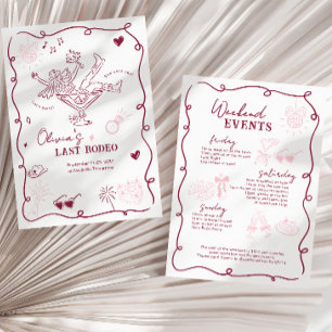 Invitation Fille Martini au vin de cerise Dernier Rodéo Enter