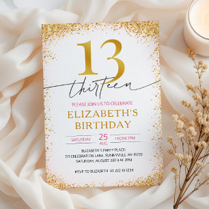 Invitation Fille moderne 13e anniversaire