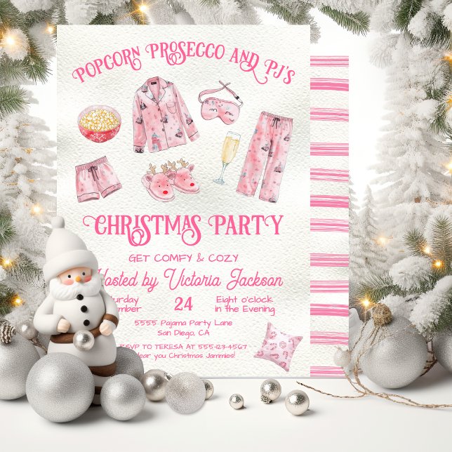 Invitation Fille Noël Pajama Party (Créateur téléchargé)