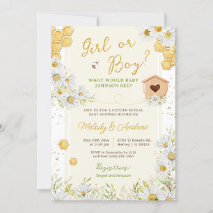 Invitation Fille ou garçon Bumblebee Baby shower de révélatio