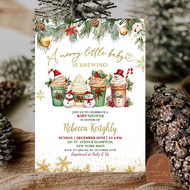 Invitation Fille Ourson de Noël Baby Shower (Créateur téléchargé)