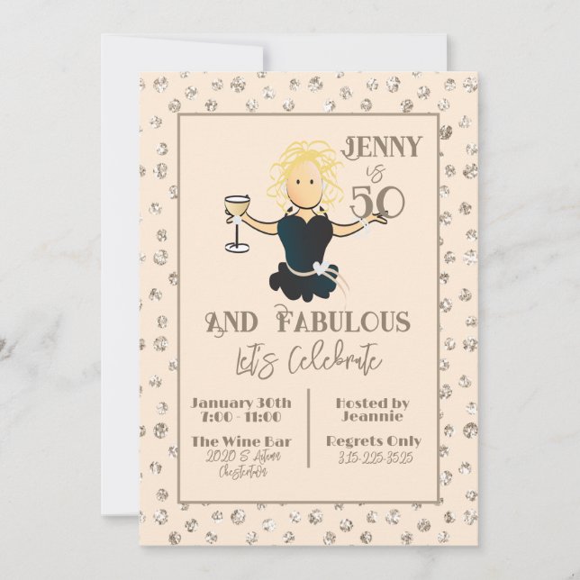 Invitation Fille Parties scintillant étincelle drôle pour son (Devant)