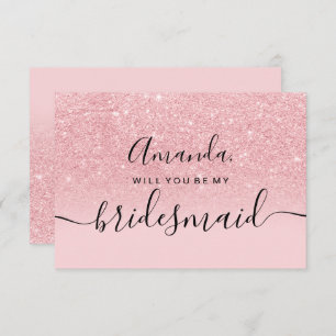 Invitation Fille parties scintillant pink ombre script ma fem