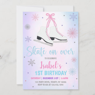 Invitation Fille Patinage sur glace Anniversaire
