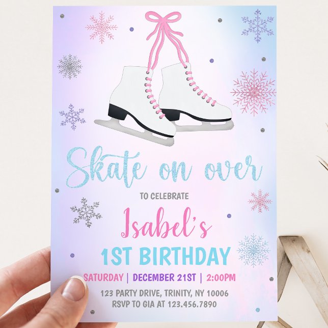 Invitation Fille patinant sur glace Anniversaire (Créateur téléchargé)