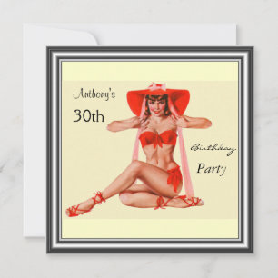 Invitation Fille pin-up d'invitation et crème Fête d'annivers