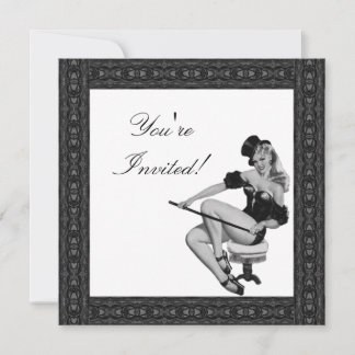 Invitation Fille Pin-Up Style Noir & Blanc 5