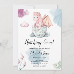 Invitation Fille Pink Hatching Dragon Hatching Bientôt Invita