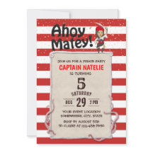 Fille Pirate mignonne Red Stripes fête d'anniversa