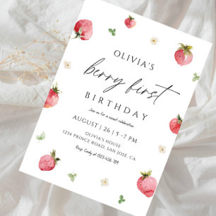 Invitation Fille premier anniversaire aux fruits - Fête douce