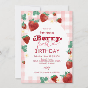 Invitation Fille premier anniversaire Berry 1er anniversaire
