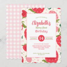 Fille Premier Anniversaire Motif Fraise Mignon