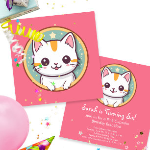 Invitation Fille qui aime Kittens fête d'anniversaire