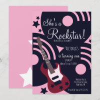 Fille Rockstar Guitar Star Rock Fête d'anniversair