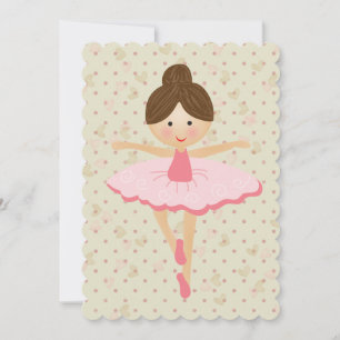 Invitation Fille rose Ballerina