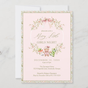 Invitation Fille Rose Coquette Filles Fête de Nuit Fête