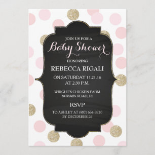 Invitation Fille rose de ~ d'invitation de baby shower de