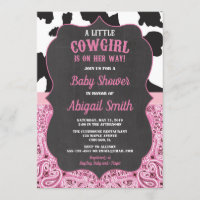fille rose et noire de baby shower de cow-girl
