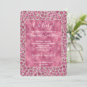 Invitation Fille rose glam Parties scintillant Empreinte de l