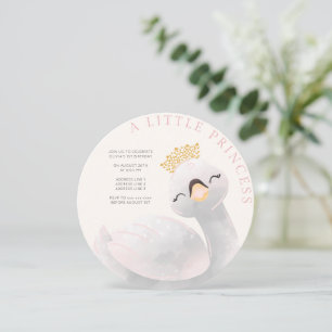 Invitation Fille rose n'importe quel âge Swan fille anniversa