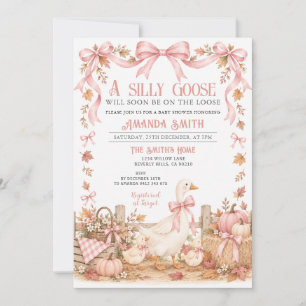 Invitation Fille Rose Oie Idiote Gingham Baby Shower
