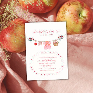 Invitation Fille rose Pomme de notre œil Linge de bébé Shower