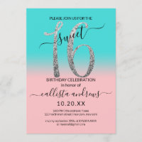 Fille rose Turquoise Parties scintillant argent Om